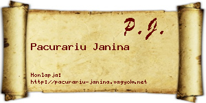 Pacurariu Janina névjegykártya
